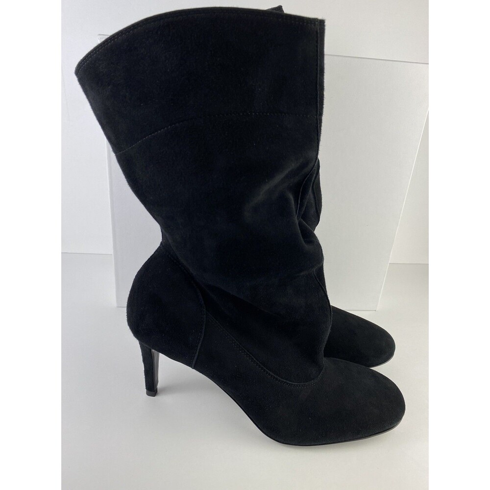 NEW AGL Leombruni Almond Toe Michelle Bootie 39 Suede Black Bootie Italy $520